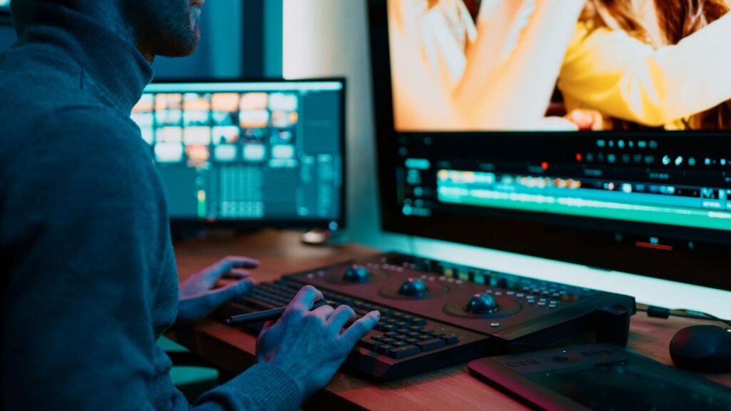 VIdeo editor at work