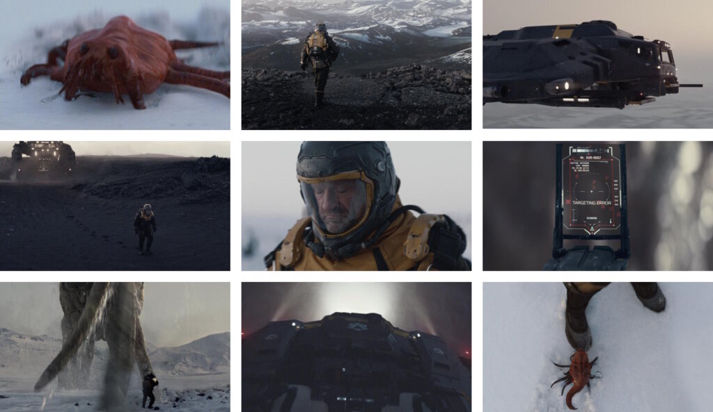 Footage thumbnails from "ICE," the first episode of Macgregor's sci-fi anthology series A Thousand Suns.